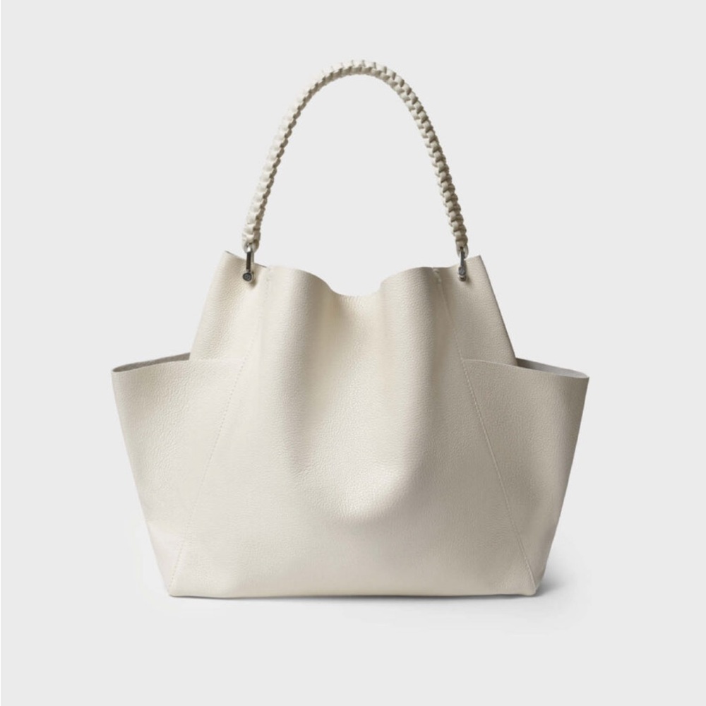 Olive Green Leather Tote Bag